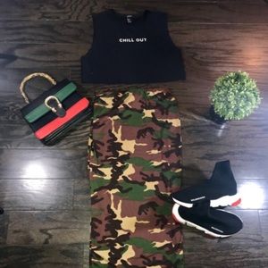 Camo SKirt and Crop Set